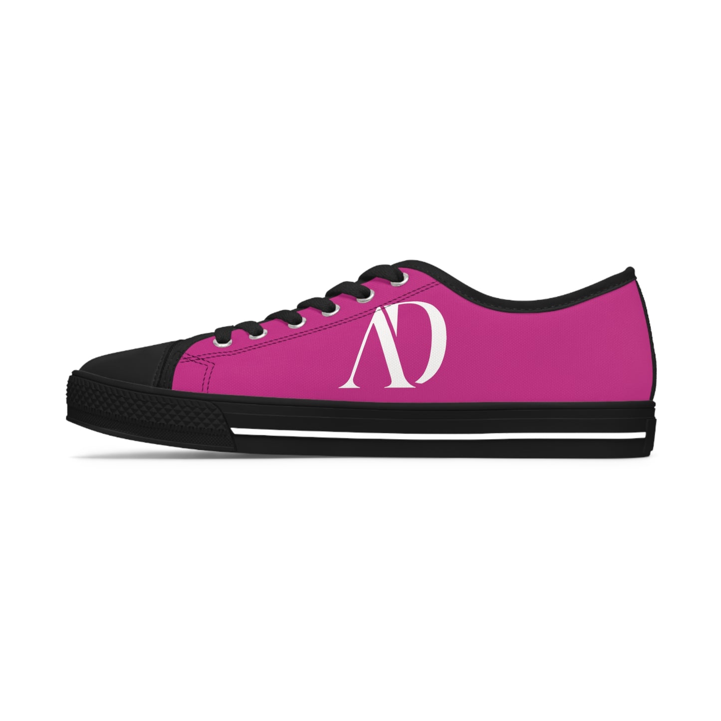 DeCrypt De Classic™ Pink on Black Fusion Low Top Sneakers For Women