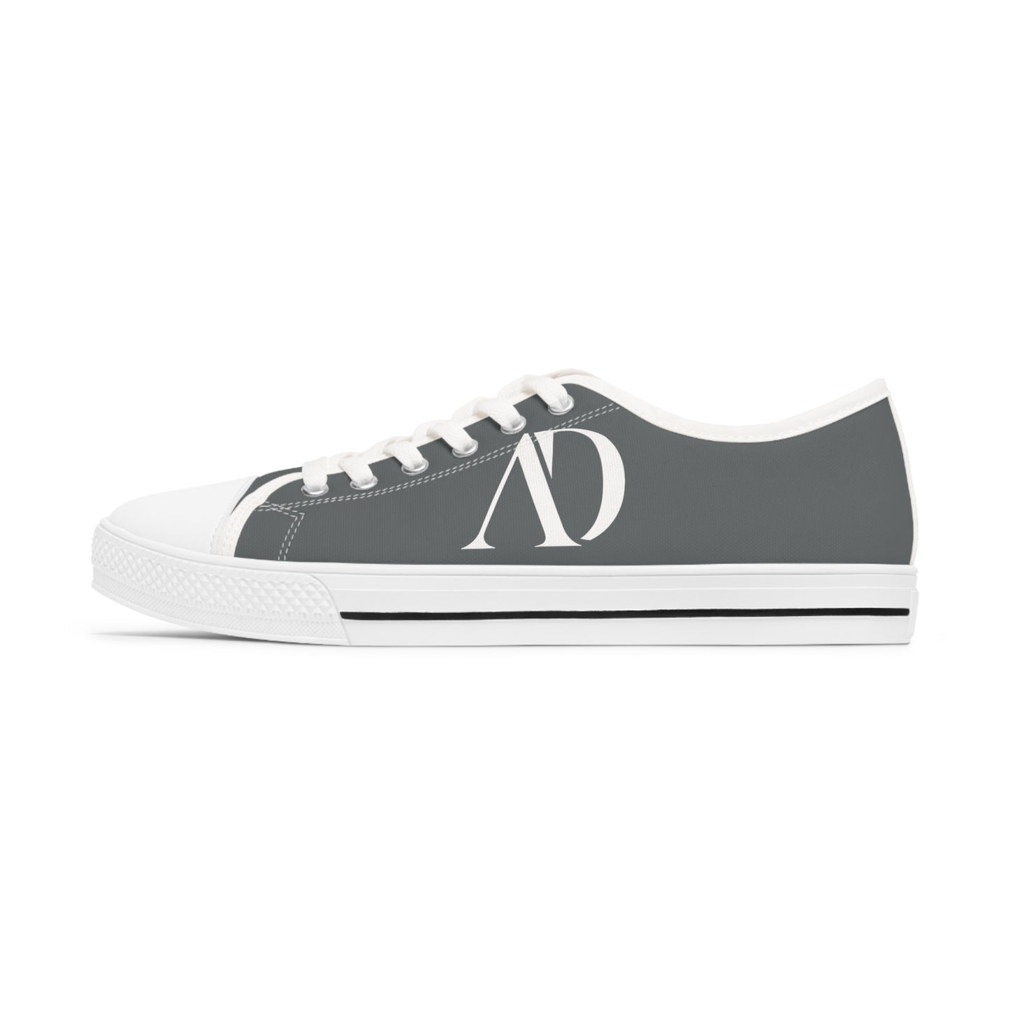 DeCrypt De Classic™ Grey on White Low Top Sneakers For Women