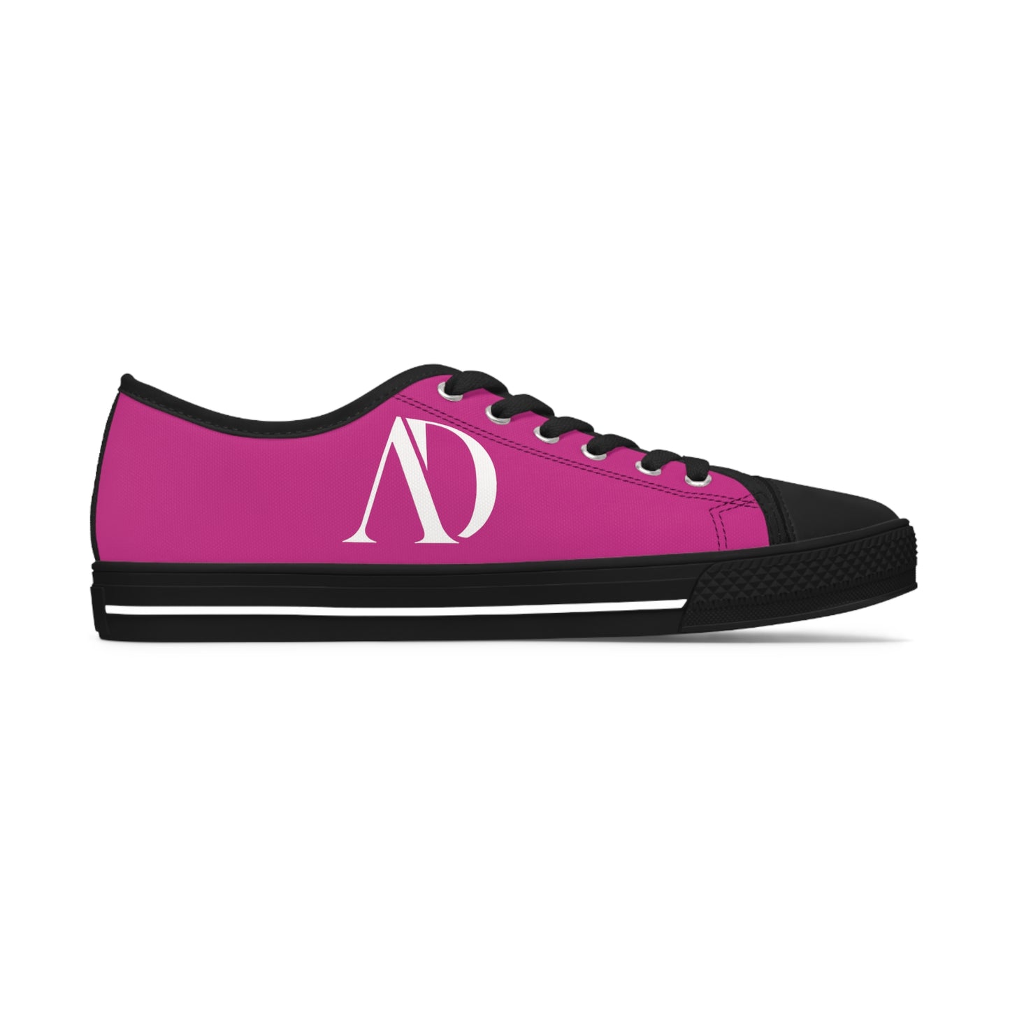 DeCrypt De Classic™ Pink on Black Fusion Low Top Sneakers For Women